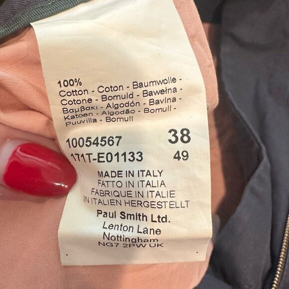 Paul Smith Navy Blue Trousers Women’s 100% Cotton Sz 38 Loose Fit Made In Italy - Picture 4 of 6